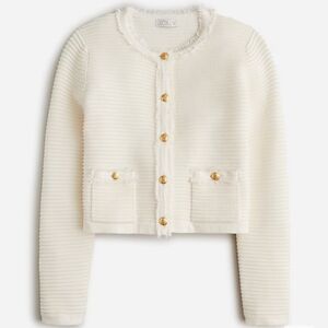 Emilie sweater lady jacket in textured cotton blend by J. Crew NWT!
